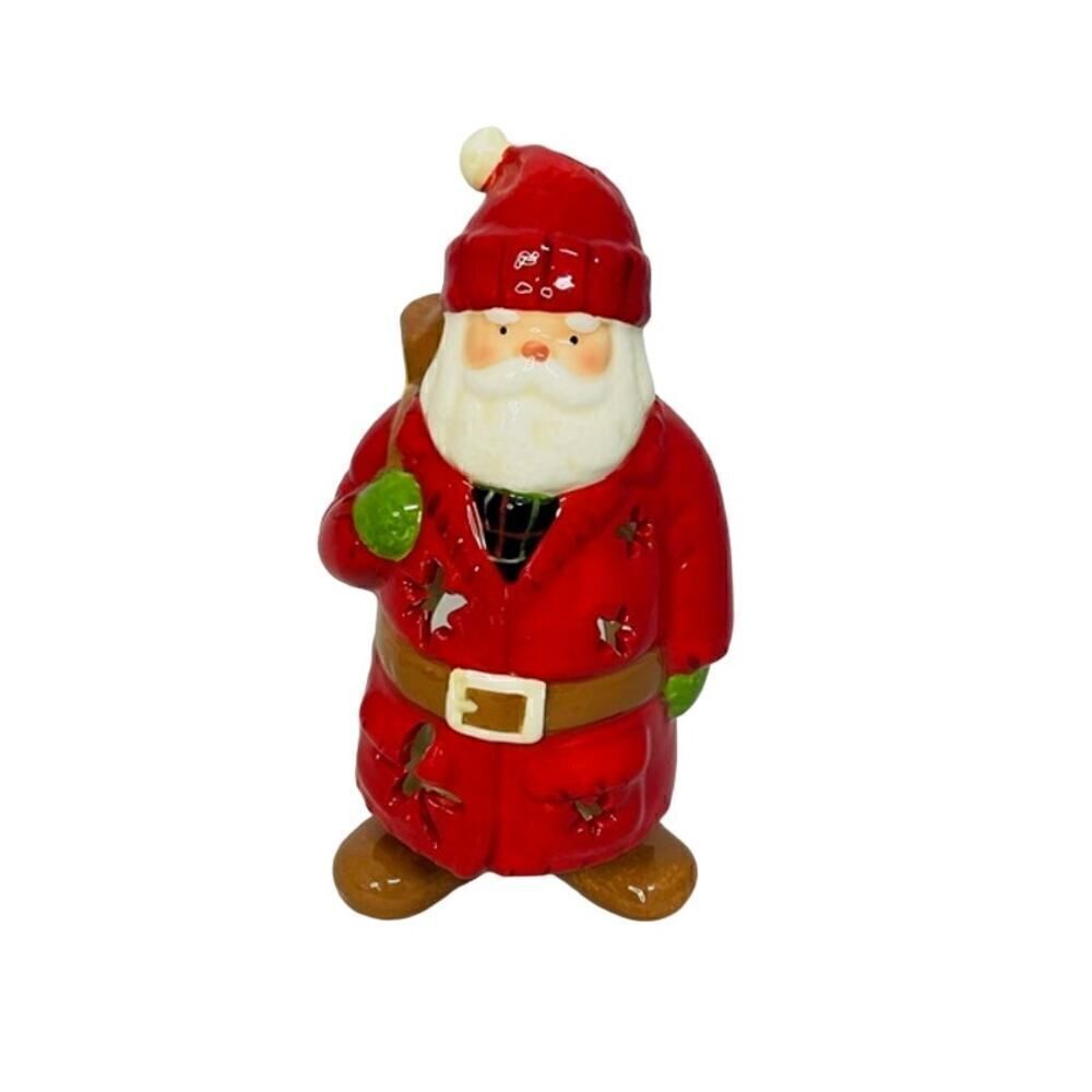 Hallmark Country Father Santa Holiday Tea Light Holder 7.5"